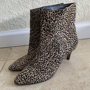 Dolce Vita Womens Booties Leopard Print Calf Hair Beige Tan Size 6.5